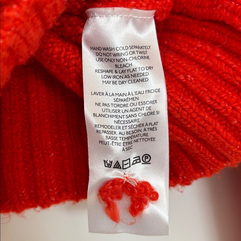 Anthropologie Maeve Crewneck Puff-Sleeve Sweater in Red - Picture 9 of 10
